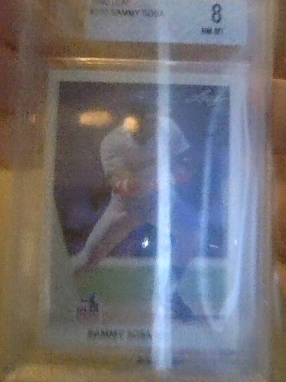 Sammy Sosa 1990 Leaf Rookie card Beckett 8